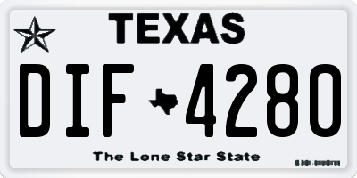 TX license plate DIF4280