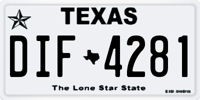 TX license plate DIF4281