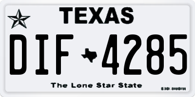 TX license plate DIF4285