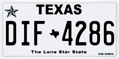 TX license plate DIF4286