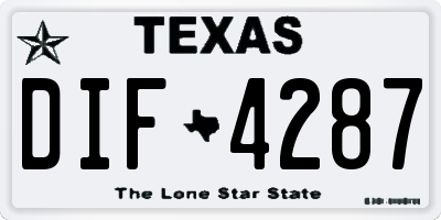 TX license plate DIF4287