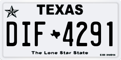 TX license plate DIF4291