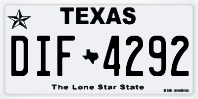 TX license plate DIF4292