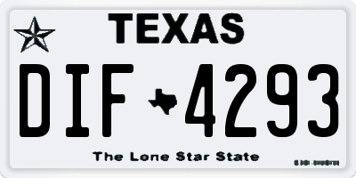TX license plate DIF4293