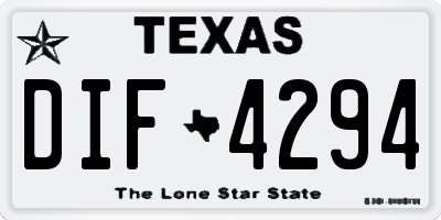 TX license plate DIF4294
