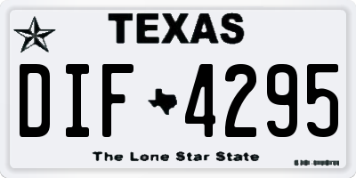TX license plate DIF4295