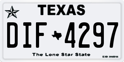 TX license plate DIF4297