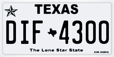 TX license plate DIF4300