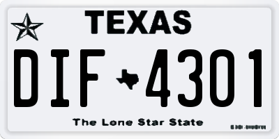 TX license plate DIF4301