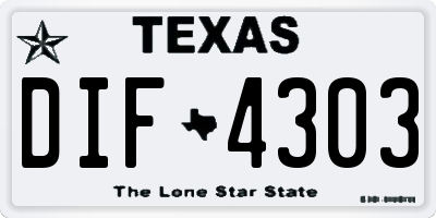 TX license plate DIF4303