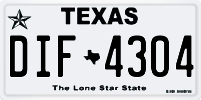 TX license plate DIF4304