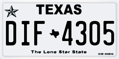 TX license plate DIF4305