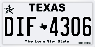 TX license plate DIF4306