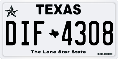 TX license plate DIF4308