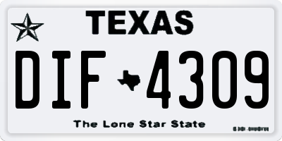 TX license plate DIF4309