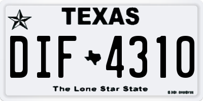TX license plate DIF4310