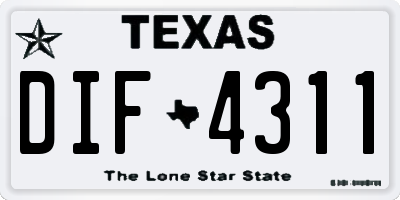 TX license plate DIF4311