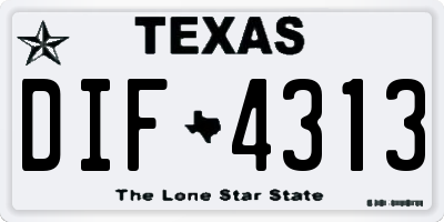 TX license plate DIF4313