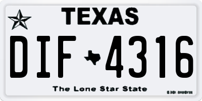 TX license plate DIF4316