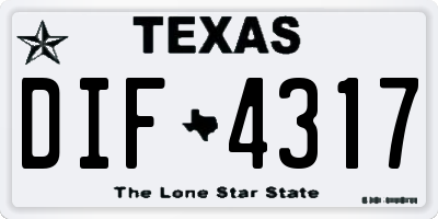 TX license plate DIF4317