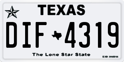 TX license plate DIF4319