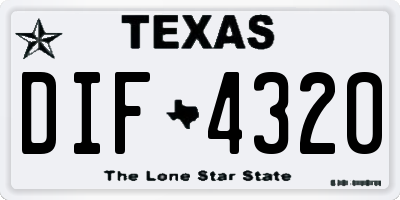 TX license plate DIF4320