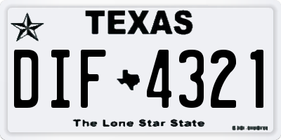 TX license plate DIF4321
