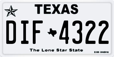 TX license plate DIF4322