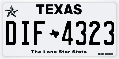TX license plate DIF4323