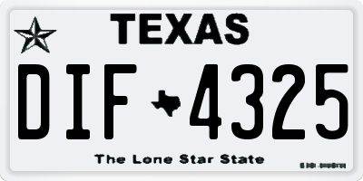 TX license plate DIF4325