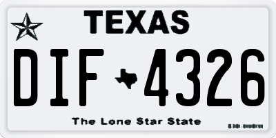 TX license plate DIF4326