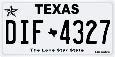 TX license plate DIF4327