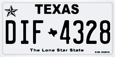 TX license plate DIF4328