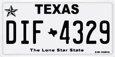 TX license plate DIF4329