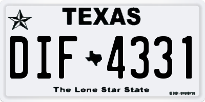 TX license plate DIF4331