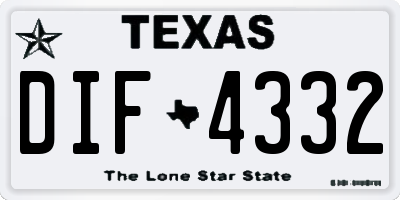 TX license plate DIF4332