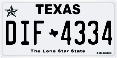 TX license plate DIF4334