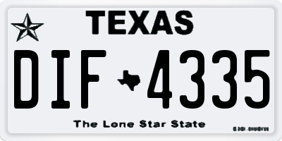 TX license plate DIF4335