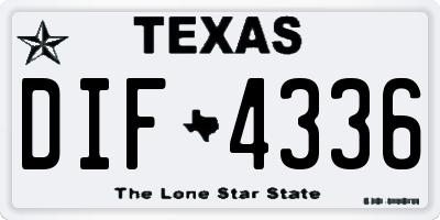 TX license plate DIF4336