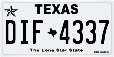 TX license plate DIF4337