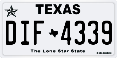TX license plate DIF4339