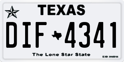 TX license plate DIF4341