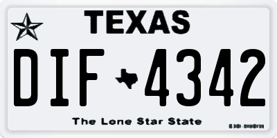 TX license plate DIF4342
