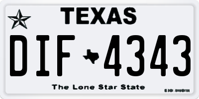 TX license plate DIF4343
