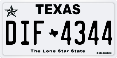 TX license plate DIF4344
