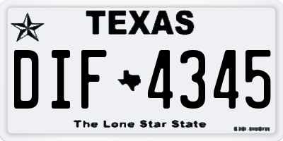 TX license plate DIF4345