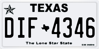 TX license plate DIF4346