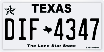 TX license plate DIF4347