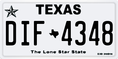 TX license plate DIF4348