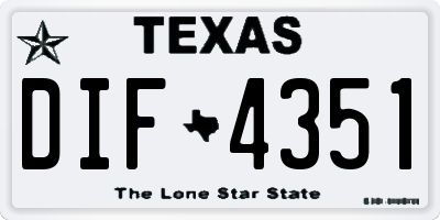 TX license plate DIF4351